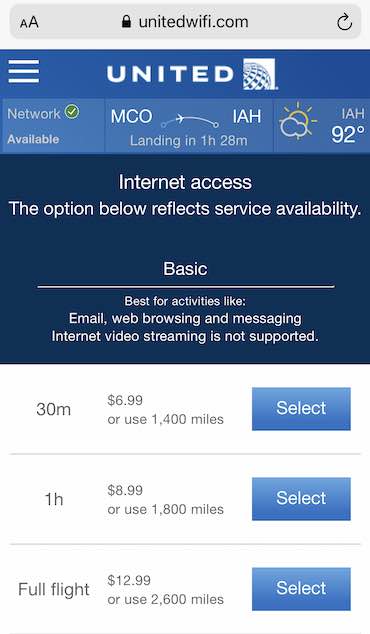 united wifi cost 1 United First and Business Class Review During Coronavirus